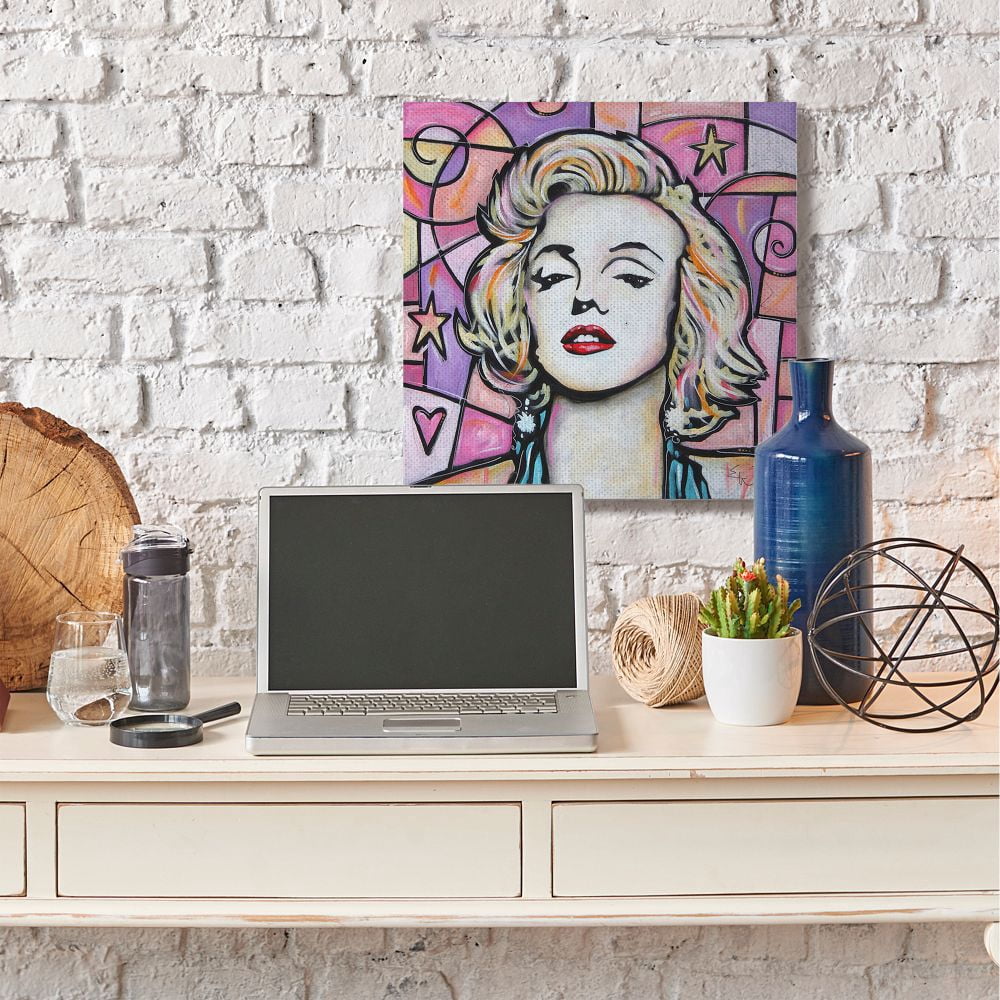 Stupell Industries Marilyn Pink Purple Modern Portrait Painting Canvas Wall Art by Eric Waugh