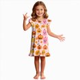 thumbnail image 4 of WXFAZCVU Toddler Girls Nightdress Halloween Graphic Print Sleepwear Short Sleeve Pajamas Dress Size 7-8 Years, 4 of 4
