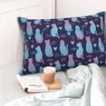 thumbnail image 4 of Pofeuu Silhouette Cats Print Polyester Microfiber Plush Pillowcases, Super Soft and Cozy Pillow Case Covers with Envelop Closure（Pillow core not included）-16"x24", 4 of 6