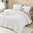 thumbnail image 6 of White Comforter Full Size, 3 Pieces Boho Lightweight Fluffy Bedding Comforter Set for Full Bed, Tufted Farmhouse Design Bed Set for All Seasons (1 Comforter 79x90In, 2 Pillowcases), 6 of 7