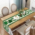 thumbnail image 4 of St Patrick Table Runner, Shamrock Black and Green Buffalo Plaid Coffee St.Patrick's Day Table Decor Runner, Spring Lucky Clover Dining Room Kitchen Party Table Decorations 13x72Inch, 4 of 5