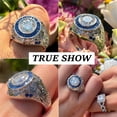 thumbnail image 3 of SFTING Men Wedding Bands 3CT Men Rings Silver 18K Plated Engagement Ring Anniversary 5A CZ Size 9, 3 of 9