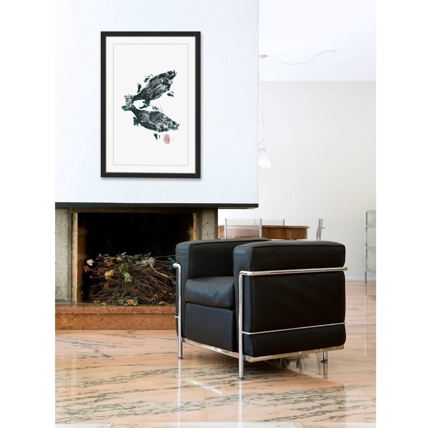 "Fish Reflection" Framed Painting Print
