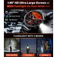thumbnail image 2 of Smartwatch LIGE FV15 para hombre con linterna LED de pantalla de 1,85 pulgadas, 2 of 9