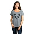 thumbnail image 2 of Thread Tank Panda Face Women's Relaxed Slouchy Dolman T-Shirt Tee Heather Grey Small, 2 of 4