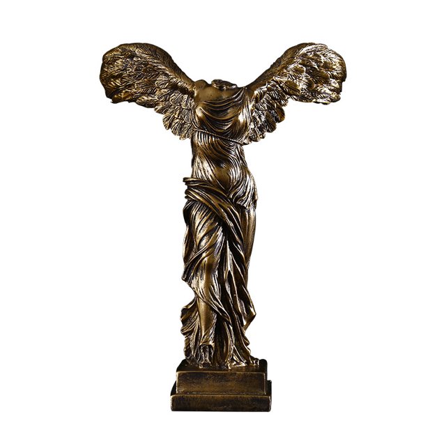 Escultura griega con alas de la diosa de la victoria, estatua de resina de 14 cm