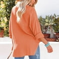 thumbnail image 4 of Hontri Clearance! Shirts for Women Ladies Summer Stand Collar Loose Button up Women Solid Color Shirts Casual Pocket Shirts Tops T Shirts for Women Orange,L, 4 of 7