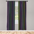 thumbnail image 3 of Ambesonne Abstract Curtains, Curved Stripes Design, Pair of 28"x63", Multicolor, 3 of 5