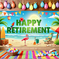 thumbnail image 6 of Colorful Design Retirement Banner Beach Elements Tropical Theme Vacation Scene for Retirement Party Beach Party Holiday Celebration, 6 of 8