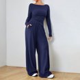 thumbnail image 5 of 1. Women's 2-Piece Long Sleeve Travel Outfit, Loose Lounge Pants Set, Casual Athletic Home Wear, 5 of 9