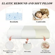 NUBILY Memory Foam Pillow – Upgrade Ergonomic Orthopedic Support Pillow for Cervical Neck Pain, Back and Side Sleepers, Hypoallergenic, Grey Blue