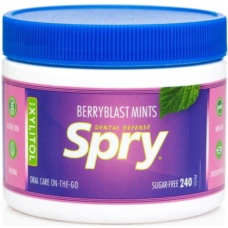 Spry Xylitol Sugar-Free Mints, Berry Blast Flavor, Gluten-Free, 240 Count, 1 pack
