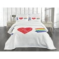 thumbnail image 3 of Ambesonne Rainbow Quilted Bedspread Set 3 Pcs, I Heart Pride Art, King Size, Multicolor, 3 of 5