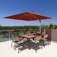 thumbnail image 3 of Gymax 10 Ft Square Offset Hanging Patio Umbrella 360 Degree Tilt Brick Red, 3 of 10