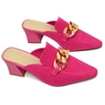 thumbnail image 3 of Heeled Mules for Women Closed Toe Heels Mules Knit Stretchy Pointed Toe Heels Sandals Comfortable On Dress Pumps Sandals Slides for Business and Daily Wear, 3 of 6