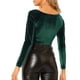 thumbnail image 3 of INSPIRAR CHIC Blusas Cortas de Terciopelo de Manga Larga Off Shoulder para Mujeres XL Verde Oscuro, 3 of 7