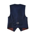 thumbnail image 3 of Visaccy 4 Piece Boys' Formal Suit Set with Vest Pants Dress Shirt and Tie Navy Blue Striped Shirt 2T, 3 of 4