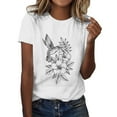thumbnail image 2 of Wozhidaoke Dandelion Shirt, Short Sleeve Womens Simple Casual Printing Comfortable Round Neck T Shirt, Floral T-Shirts for Women | Black XL, 2 of 5