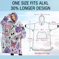 thumbnail image 4 of Oversized Wearable Blanket Hoodie,Purple Gothic Cat Crystal Pattern Sherpa Blanket Hoodie with Super Pockets,Super Warm Fuzzy Pullover for Women & Men, 4 of 6