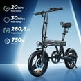 thumbnail image 6 of 750W Peak Ebike for Teens,14" Folding Electric Bicycle,20 mph Campus Mini E-bikes,Black, 6 of 7