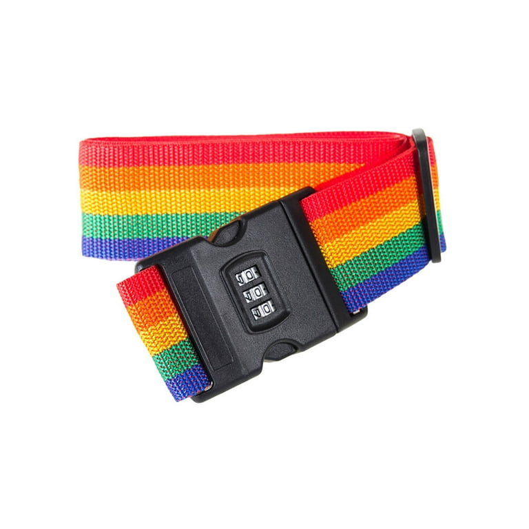 Luggage Strap Belt Travel Rainbow Adjustable Luggage Suitcase Strap With  Coded Lock Belt Strap Suitcase Accessories