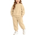 thumbnail image 7 of Tbopshirt Girls Boys 2 Piece Sweatsuit Set Crewneck Sweatshirt Jogger Pants Set Long Sleeve Pullover Top with Kangaroo Pocket Casual Outfit Set Activewear Age:4-15 Years, 7 of 7