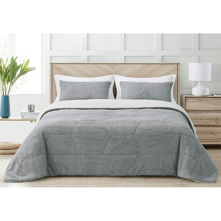 Chezmoi Collection Wynne 3 Piece Honeycomb Double Sided Sherpa