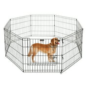 PETMAKER Foldable Metal Pet Exercise Playpen – Eight 24x24-Inch Panels, Indoor, Outdoor Enclosure with Gate for Dogs, cats& Small Animals