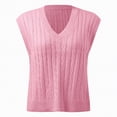 thumbnail image 1 of Splozh Chandails pour Femmes Col Rond Chandail Femme Décontracté Imprimé Sans Manches Col en V Tricot Côtelé Fendu Chandail Gilet Blouse Rouge,G, 1 of 1