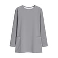 thumbnail image 4 of Womens Long Sleeve Shirts Fall Tops Tunic Tops Crewneck Oversized Casual Tunic Tops for Leggings Loose Soft Blouses with Pocket Plus Size Womens Tops, 4 of 8