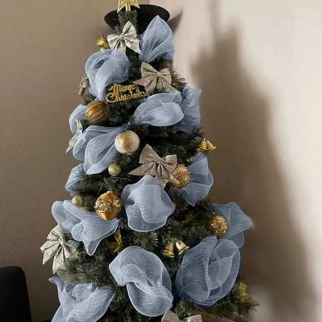 Dvkptbk Christmas New Christmas Tree Decoration Mesh Ribbon Christmas Decorations Hangings Silk Mesh Christmas Decorations