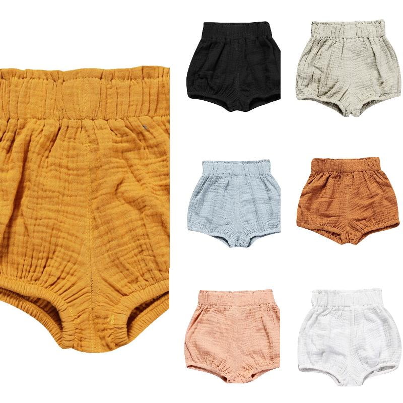 EYNMVR Baby Girls Boys Cotton Linen Blend Cute Bloomer Shorts Loose Harem Triangle Shorts Pants 3-4 Years