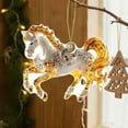 thumbnail image 5 of Horse Ornaments for Christmas Tree, Handmade Metallic Ornament with Rhinestone, Cute Acrylic 2D Ornaments - Unique Home Decor for Horses Lovers, Beige, 5 of 6
