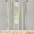 thumbnail image 5 of Ambesonne Floral Window Curtains, Blooming Feminine Design, Each 28" W x 63" L, Ivory Tan Blue Grey, 5 of 5