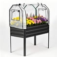 thumbnail image 1 of Garvee cama de cultivo elevada con cubierta de 48 x 24 x 55 pulgadas, jardinera galvanizada con patas y capacidad de 400 lb, ideal para patio y balcón, 1 of 7