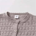 thumbnail image 5 of Sentuca Kids Girls Cardigan Sweaters Size 3-4Y Lightweight Long Sleeve Knitted Openwork Cardigan Casual Comfortable Sweater Coats Coffee, 5 of 7