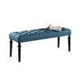 thumbnail image 4 of Leviton Fabric Tufted Turned Leg  Dining Bench Blue, 4 of 4
