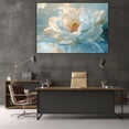 thumbnail image 5 of Mudket White Peony Flower on Water Canvas Wall Art, Framed Floral Print, Ready to Hang Wall Decor for Living Room Bedroom Bathroom, Serene Elegant Artwork - 12"L x 8"W, 5 of 10