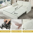 thumbnail image 3 of Queen Sleeper Sofa with Side Storage & 8 Silent Casters - 3-in-1 Pull-Out Chenille Loveseat for Apartment.Beige, 3 of 21