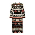 thumbnail image 4 of Yuyamidu Aztec Western Geometric Long Sleeve Robes for Women Nightgowns Lightweight Mid-Calf Length Bathrobes Spa Robes Soft V Neck Nightgown Dress for Girls Size L, 4 of 7