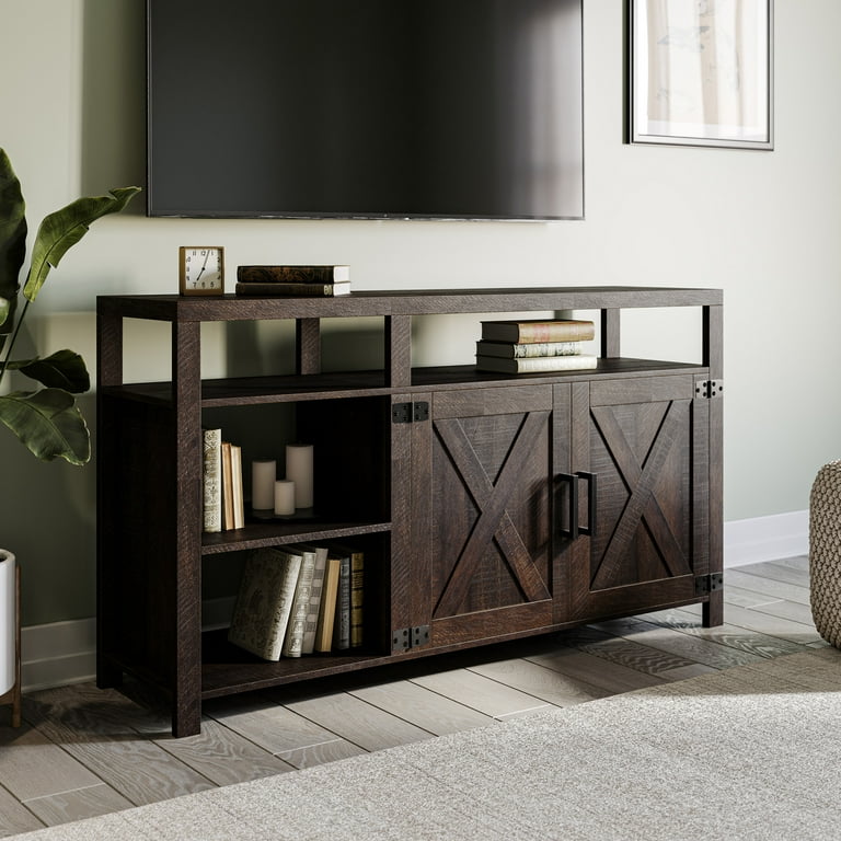 Espresso farmhouse sale tv stand