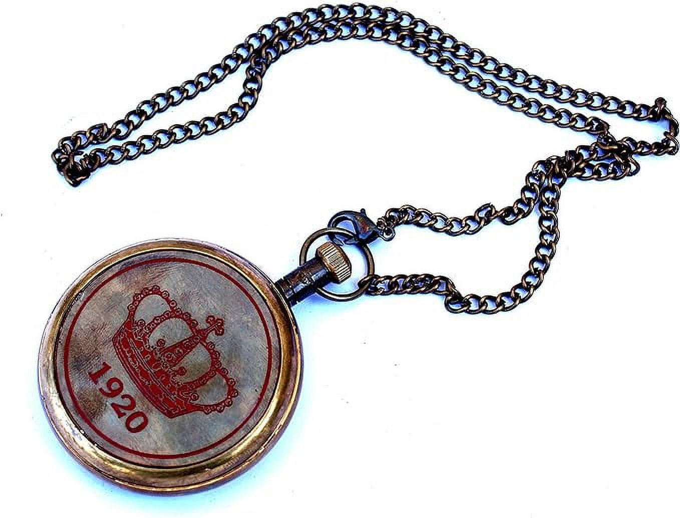 Small Working Necklace Compass with Long Chain
