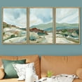 thumbnail image 3 of PixonSign Framed Wall Art Set Pastel Watercolor Blue Sky Mountain Range Landscape Canvas Print Nature Wilderness Modern Art Decorative Scenic Relax/Calm for Bedroom - 16"x24"x3 Panels Natural, 3 of 5