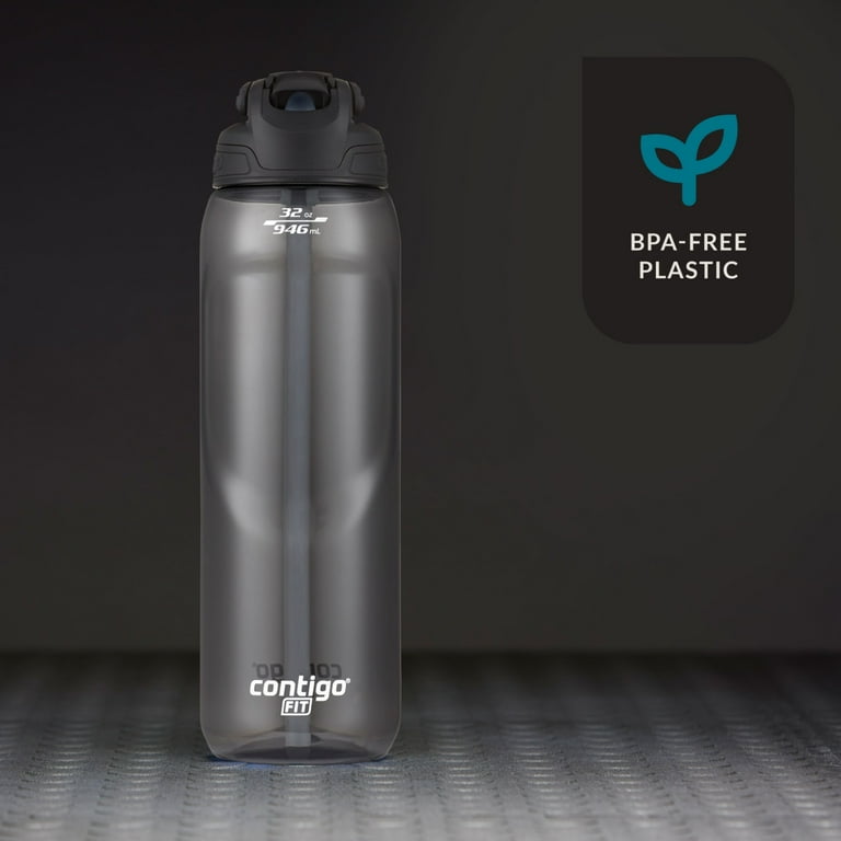 Contigo Fit Plastic Water Bottle with AUTOSPOUT Straw Lid, Black Licorice,  32 fl oz.