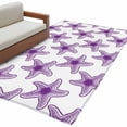 thumbnail image 2 of Sea Stars Washable Area Rugs 4'x6', Summer Watercolor Purple Sea Stars Low Pile Throw Living Room Rug Non-Slip Sturdy Edge Binding Carpet for Indoor Entryway Bedside Kitchen, 2 of 9