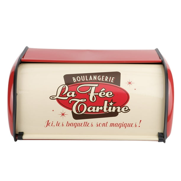 Caja De Almacenamiento De Pan ANGGREK Contenedor De Comida De Metal Rojo/azul, Panera, 34.5x23x14.5 cm