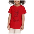 thumbnail image 1 of MIASHUI T-Shirt à Manches Courtes pour Tout-Petits Garçons Filles avec Imprimé Graphique de Lapin, Rouge, 5-6 Ans, 1 of 4