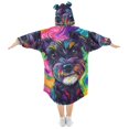 thumbnail image 2 of joogoo Wearable Blanket Hoodie Dog Oil Paint for Flannel Sherpa Pocket 3-14 YR S, 2 of 7