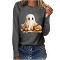 thumbnail image 5 of Drses‌‌ ‌‌‌Women's Spooky Crewneck T-Shirt - Cute Ghost Printed Top Halloween Gift Idea Crewneck Long Sleeve Casual Pullover‌ Shirt‌, 5 of 7