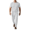 thumbnail image 2 of Two Piece Sets for Men Ice Silk Pants for Summer Thin And Trendy Loose And Hanging Men's Breathable Casual Pants Sports Suit for Men Gray S, 2 of 8